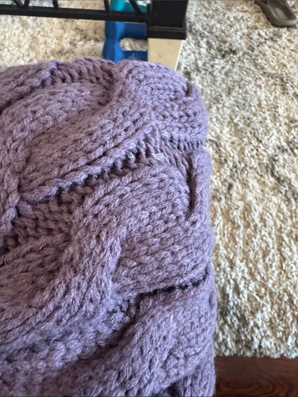 C.C Dusty Lavender Cable Knit Infinity Scarf